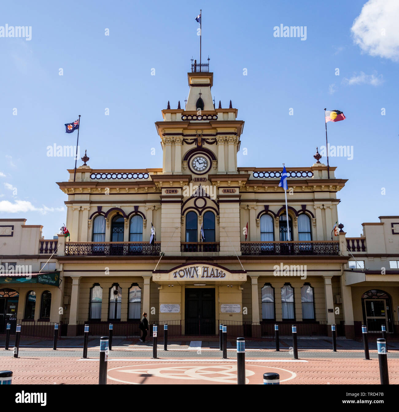 Ansicht der 1887 hohen viktorianischen grand Rathaus Komplex in einem hybriden der französischen Renaissance und italienischen Stil, in Glen Innes, New South Wales, Australien Stockfoto