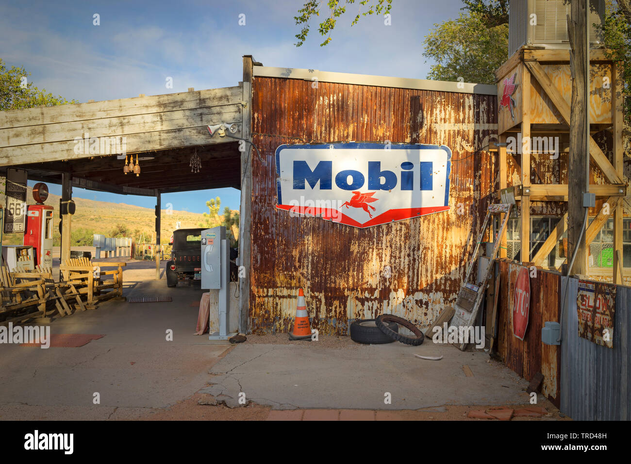MOBILES GASSCHILD ALTE ROUTE 66, Stockfoto