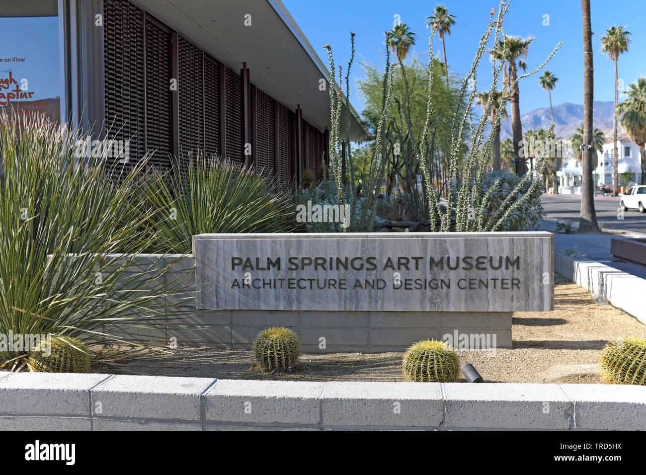 Das Palm Springs Art Museum Architecture and Design Center in Palm Springs, Kalifornien, USA. Stockfoto