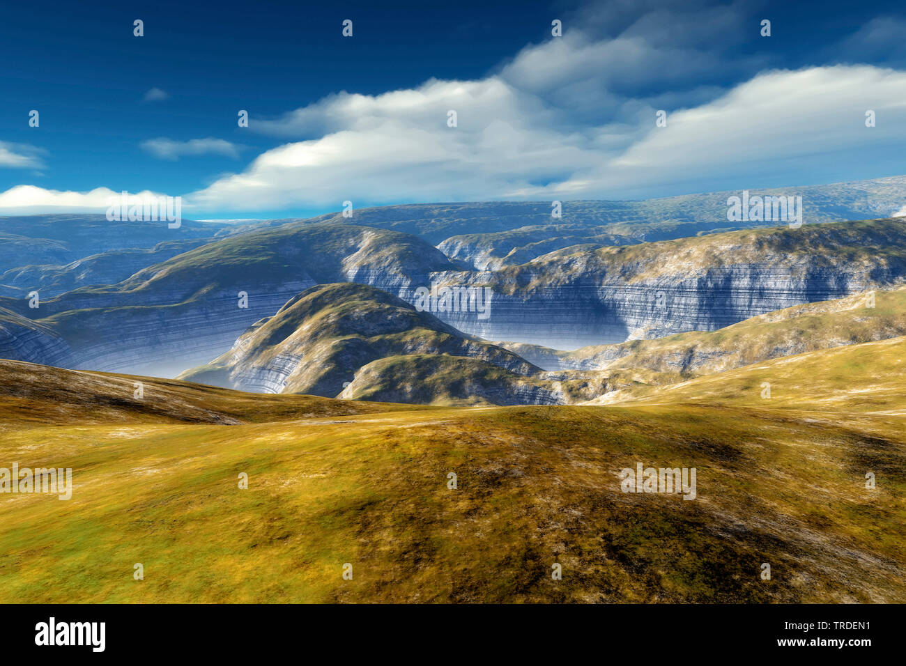 Canyon, virtuelle Landschaft, Computer Grafik Stockfoto