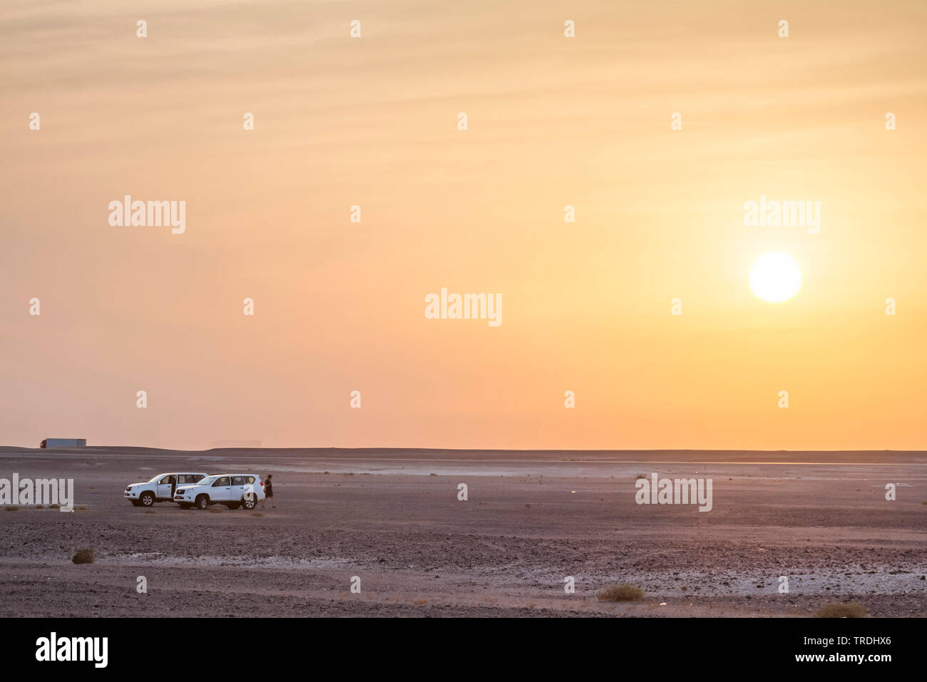 Jeeps in der Wüste, Oman Stockfoto