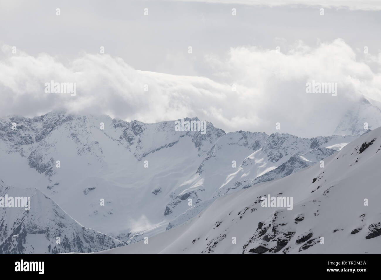 Alpin region Hochfuegen, Zillertal, Österreich, Tirol, Hochfuegen Stockfoto