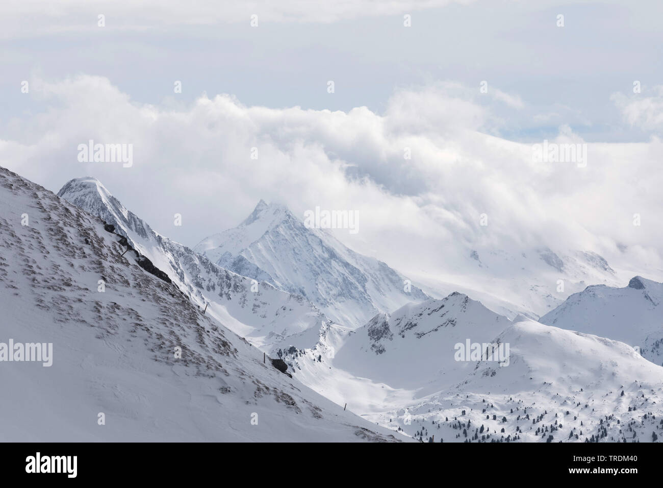 Alpin region Hochfuegen, Zillertal, Österreich, Tirol, Hochfuegen Stockfoto