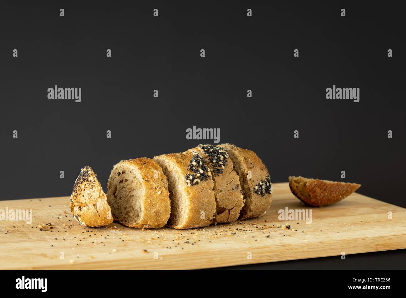 In Scheiben geschnittene deutsche Brötchen, Deutschland Stockfoto