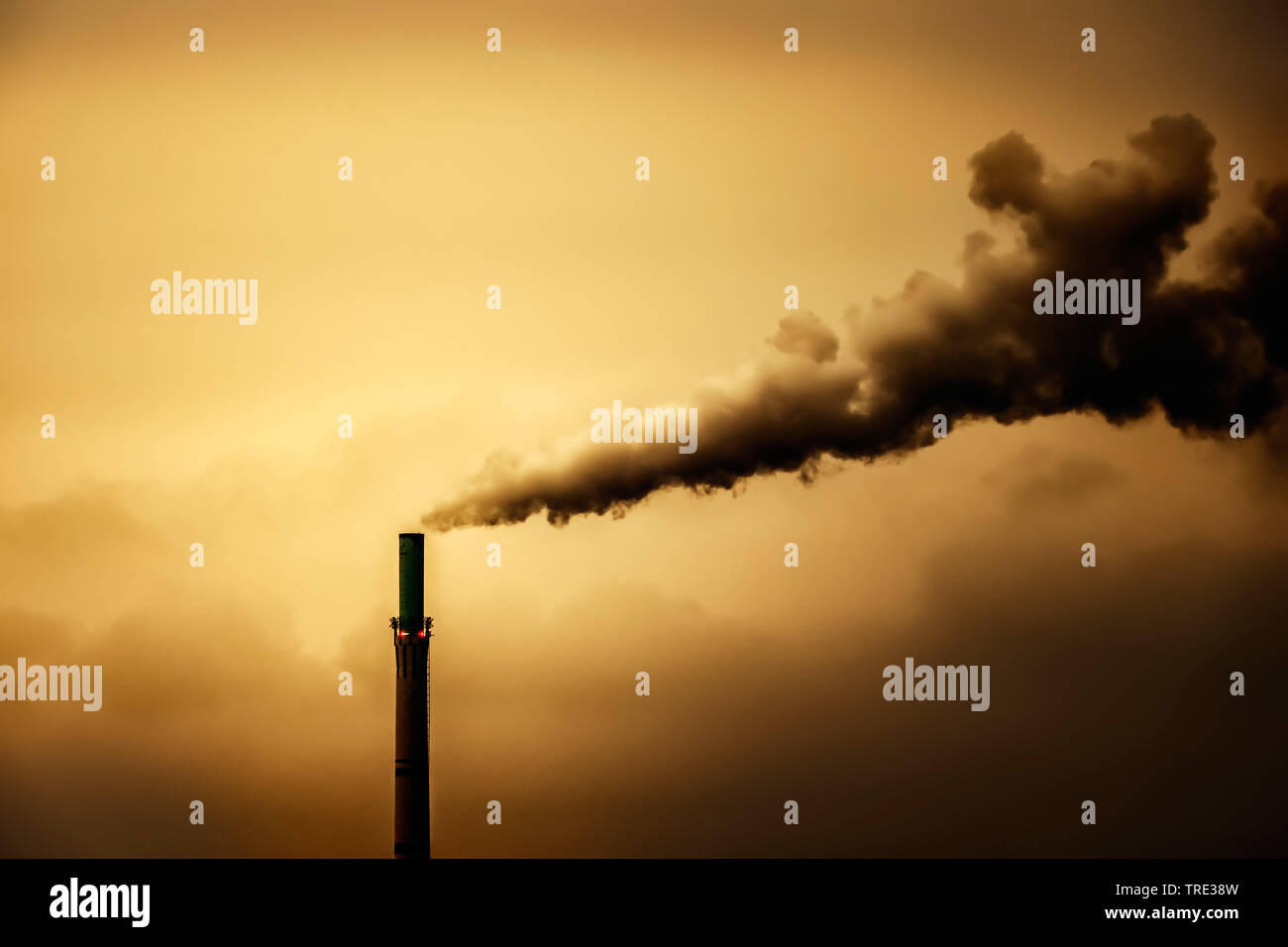 Industrielle Luftverschmutzung Rauch Schornstein, Deutschland Stockfoto