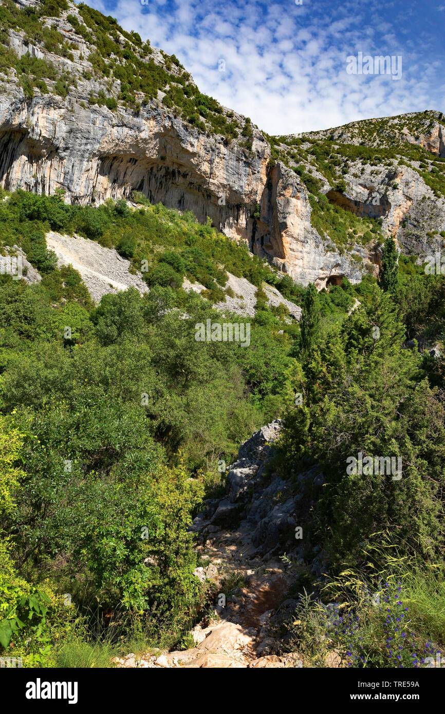 Canyon y Canones in der Sierra de Guara, Spanien, Aragon, Sierra y Canones de Guara Stockfoto