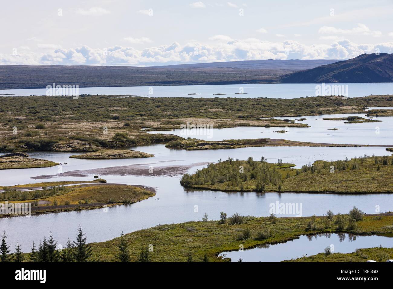 Pingvallavatn, Thingvallavatn, See im Südwesten, Island, den Nationalpark Thingvellir Stockfoto