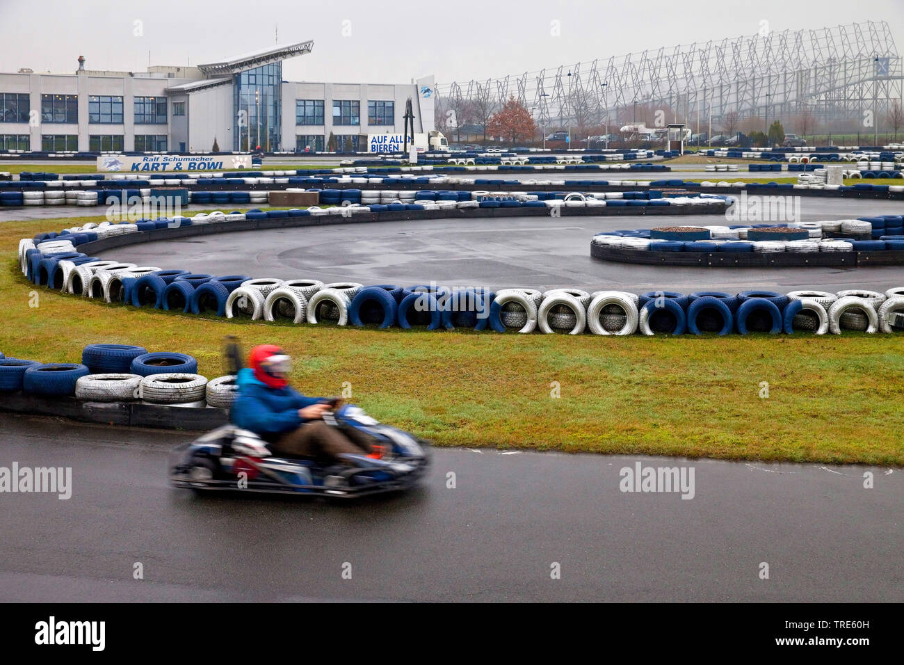 Outdoor Kartbahn, Ralf Schumachers Kart und Bowl, Deutschland, Niedersachsen, Bispingen Stockfoto