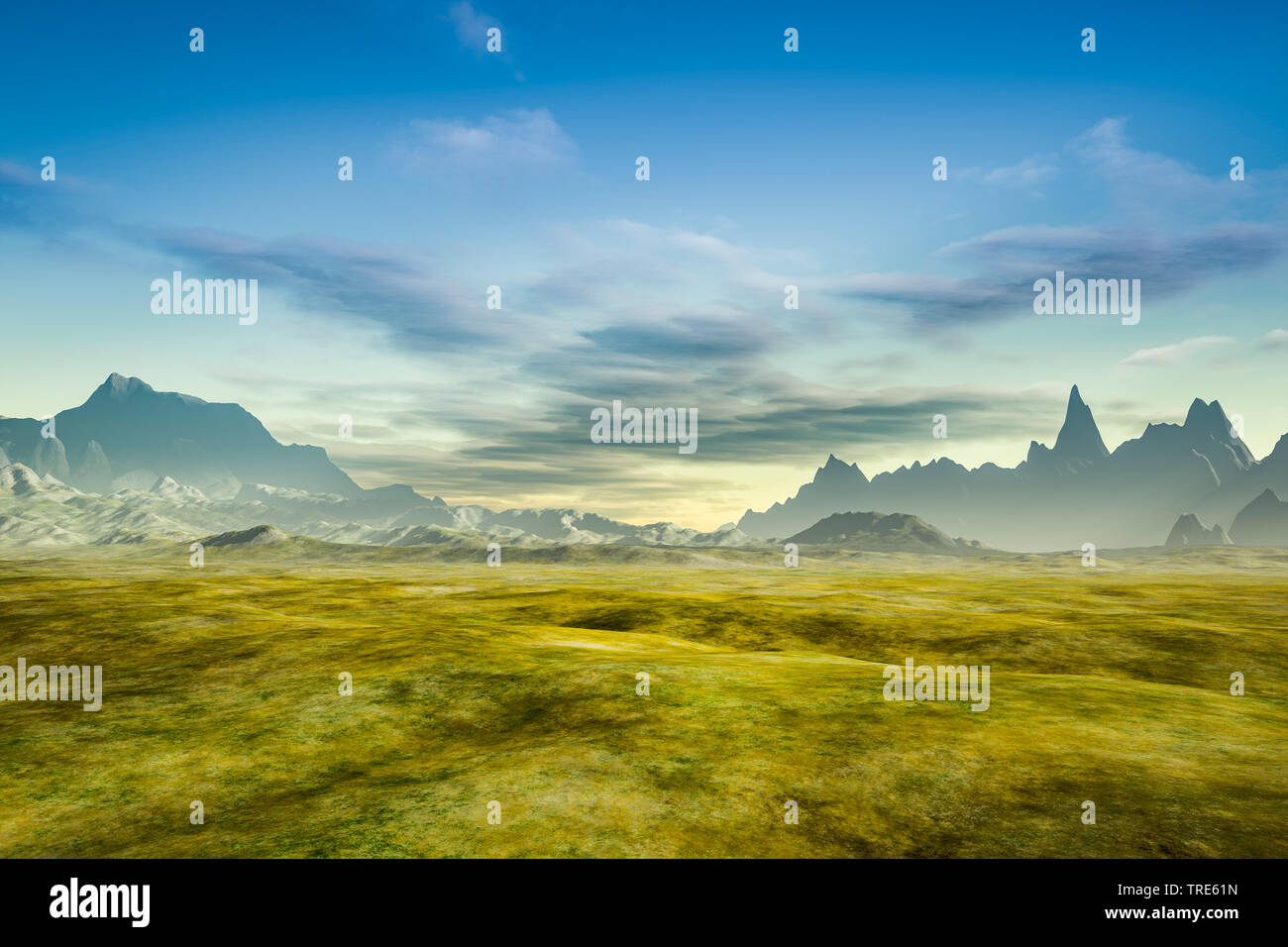 Fantasy Landschaft, Computer Grafik Stockfoto