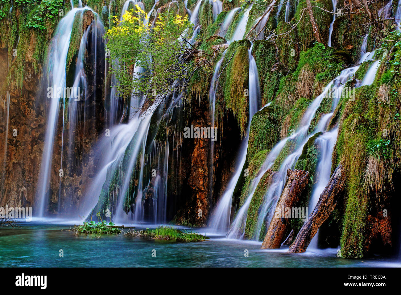 Wasserfälle im Nationalpark Plitvicer Seen, Kroatien, Nationalpark Plitvicer Seen Stockfoto