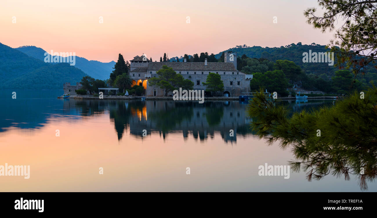 Kloster St. Maria, Nationalpark Mljet, Kroatien, Nationalpark Mljet Stockfoto