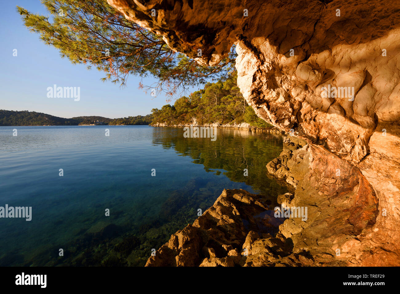 Blick auf den See, in den Nationalpark Mljet, Kroatien, Nationalpark Mljet Stockfoto