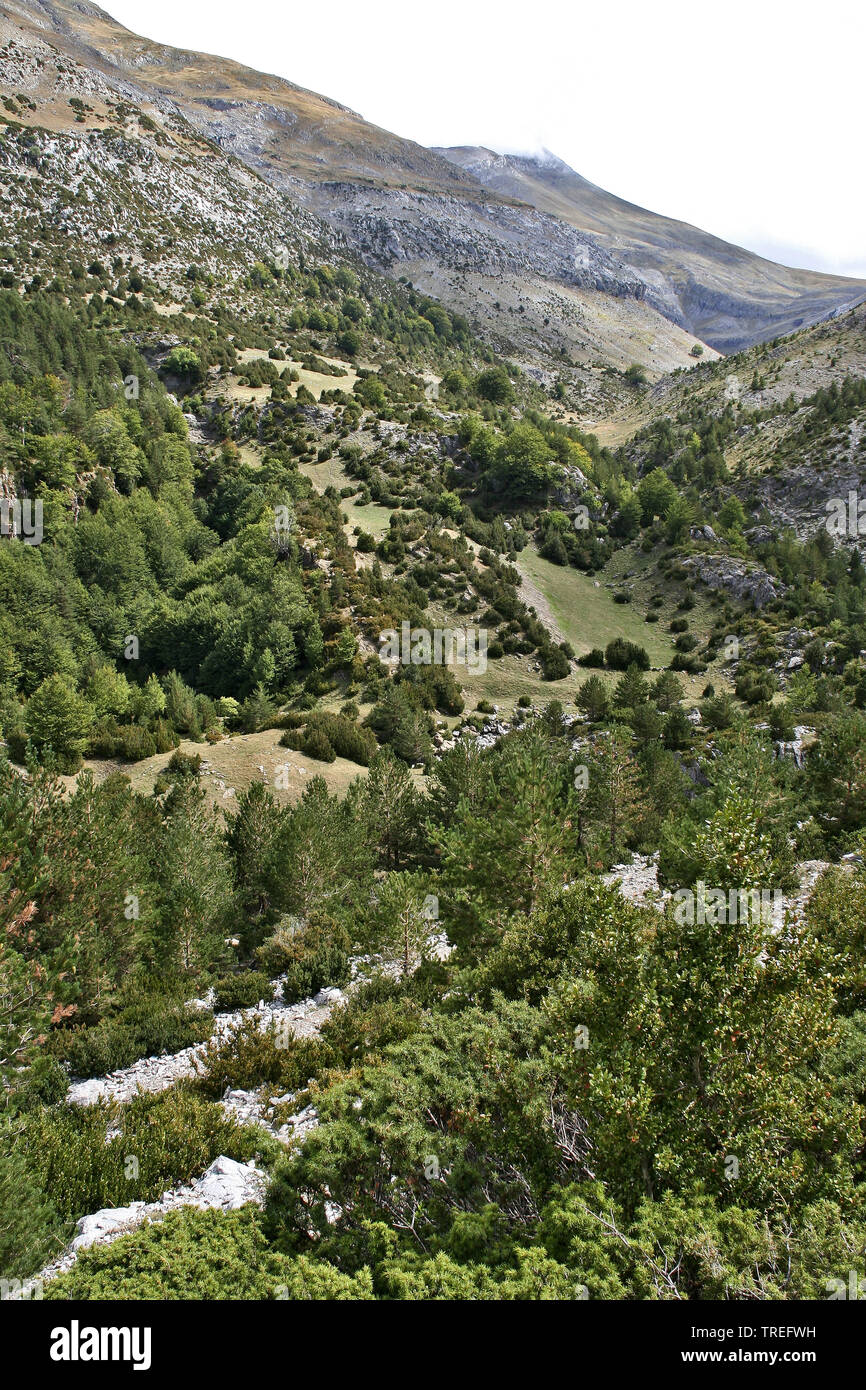 Spanischen Pyrenäen an Hecho, Spanien, Pyrenäen, Hecho Stockfoto