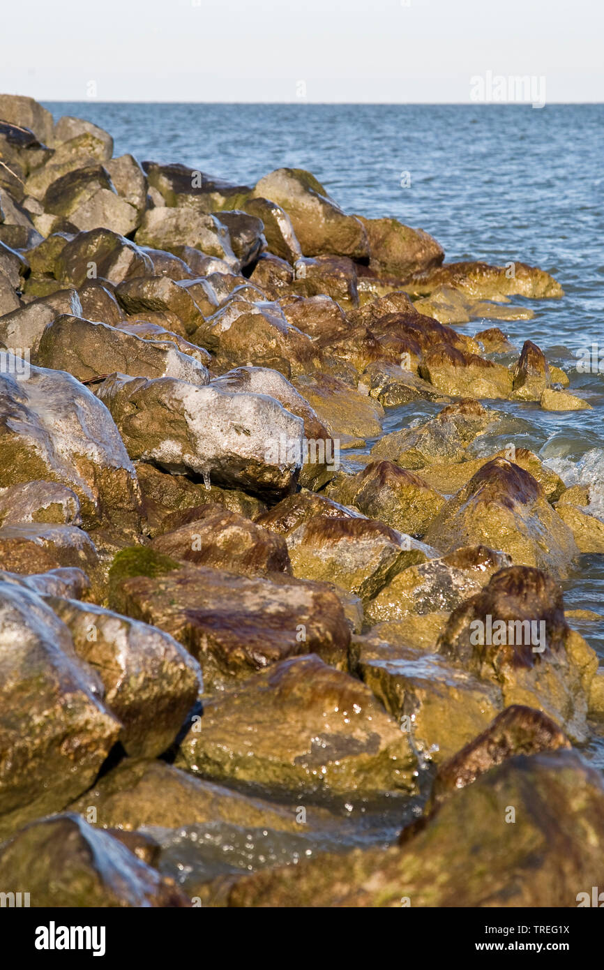 Ijsselmeer Deich, Niederlande, Flevoland, Flevopolder Stockfoto