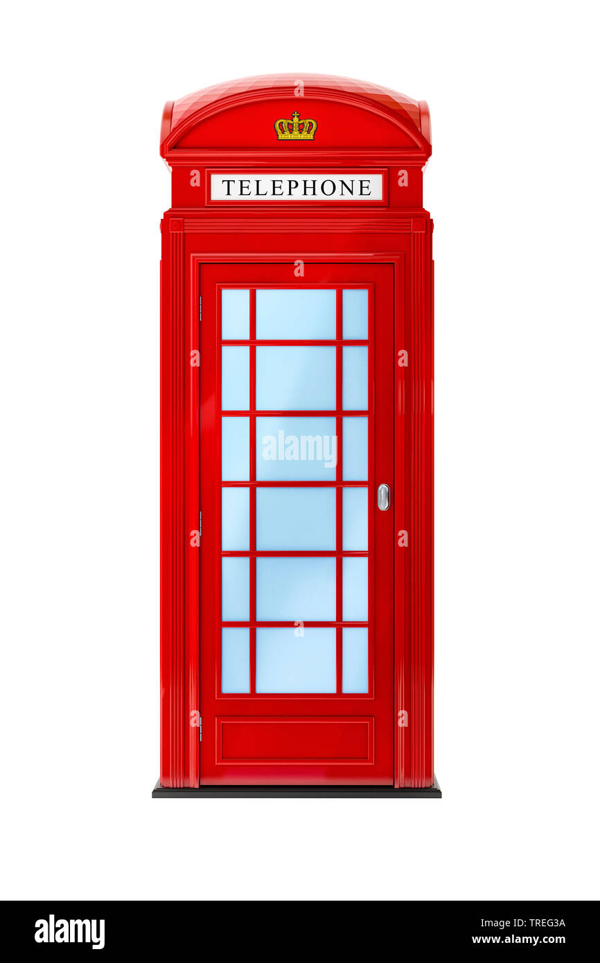 Computer 3D-Grafik, typische rote Telefonzelle der Stadt London Stockfoto