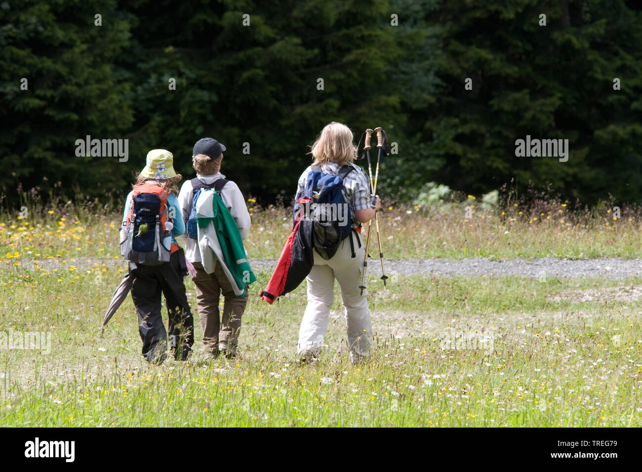 Fußgänger in de Deutschen Alpen, Deutschland Stockfoto