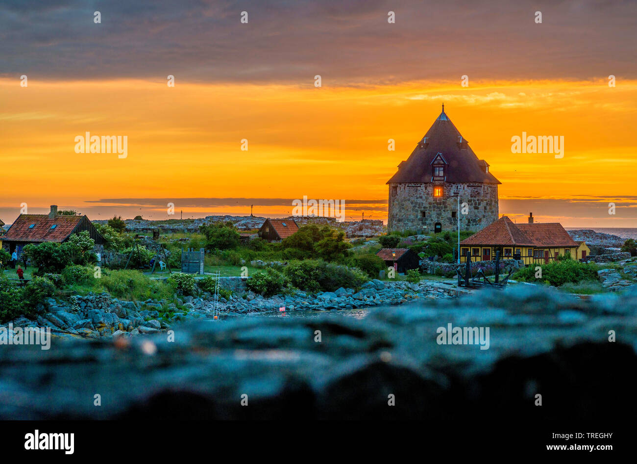 Ostsee Insel Christians-Oe mit Bastion, Dänemark, Christians-Oe Stockfoto