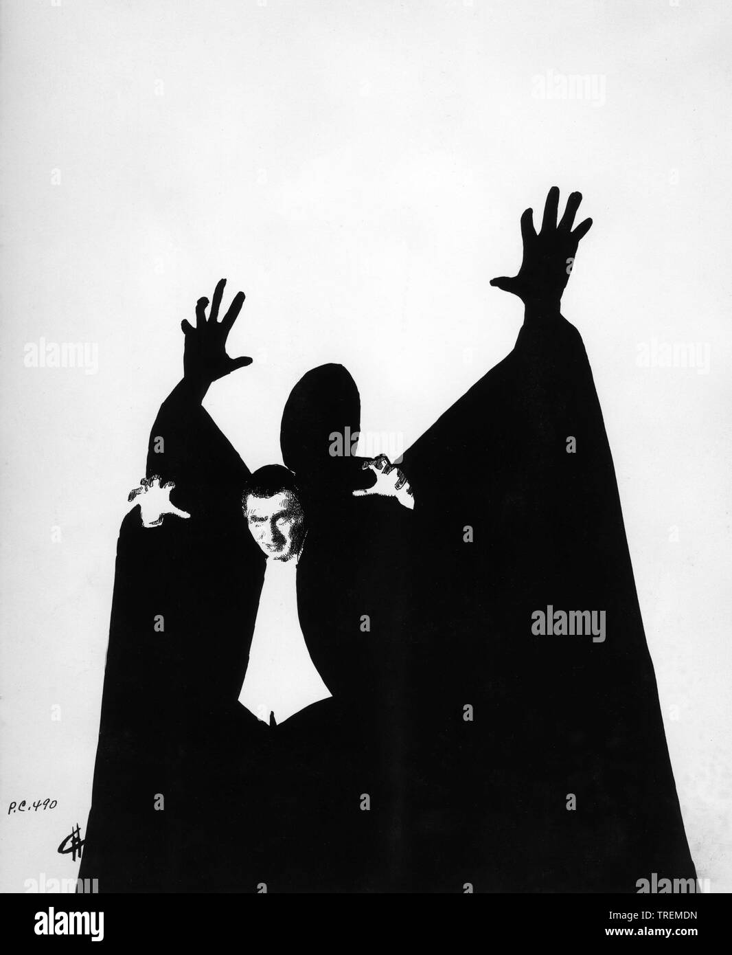 Bela Lugosi als Graf Dracula fördernde Artwork DRACULA Direktor 1931 Tod Browning Roman Bram Stoker Universal Pictures Stockfoto