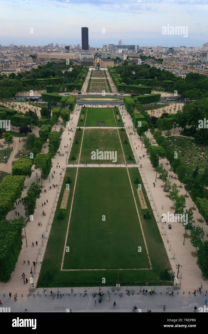 Champ de Mars von Eiffelturm, Paris, Frankreich Stockfoto