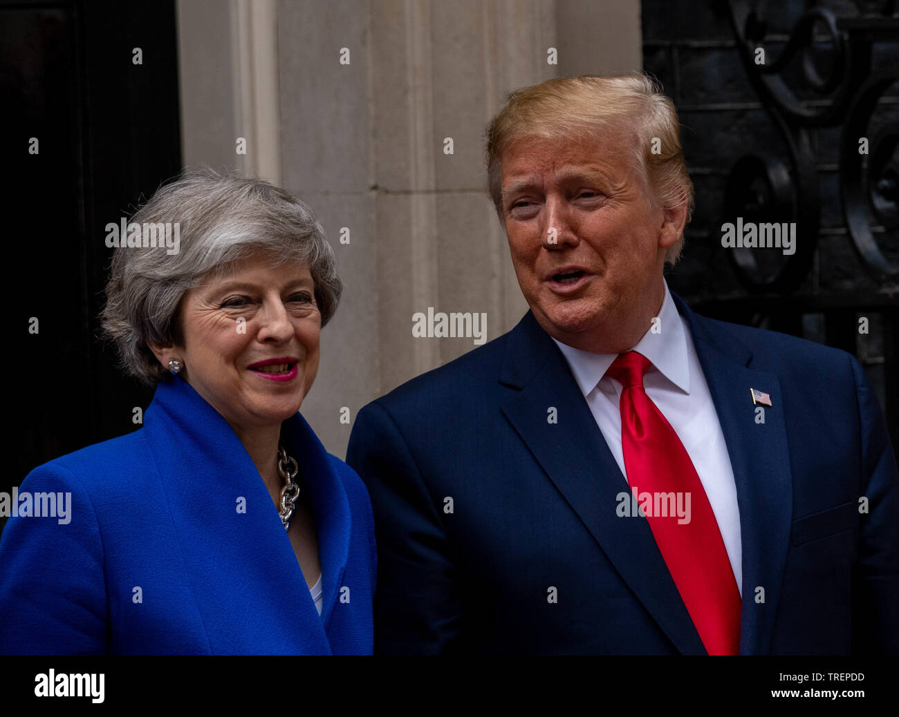 London, 4. Juni 2019 Präsident Donald Trump visits Theresa May MP PC, Premierminister in Dowing Street Credit: Ian Davidson/Alamy leben Nachrichten Stockfoto