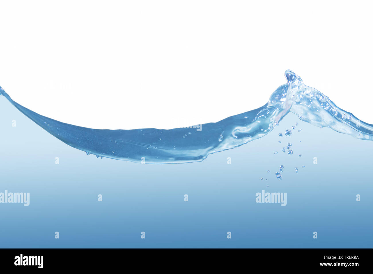 Welle Wasser spritzt Blasen closeup Stockfoto