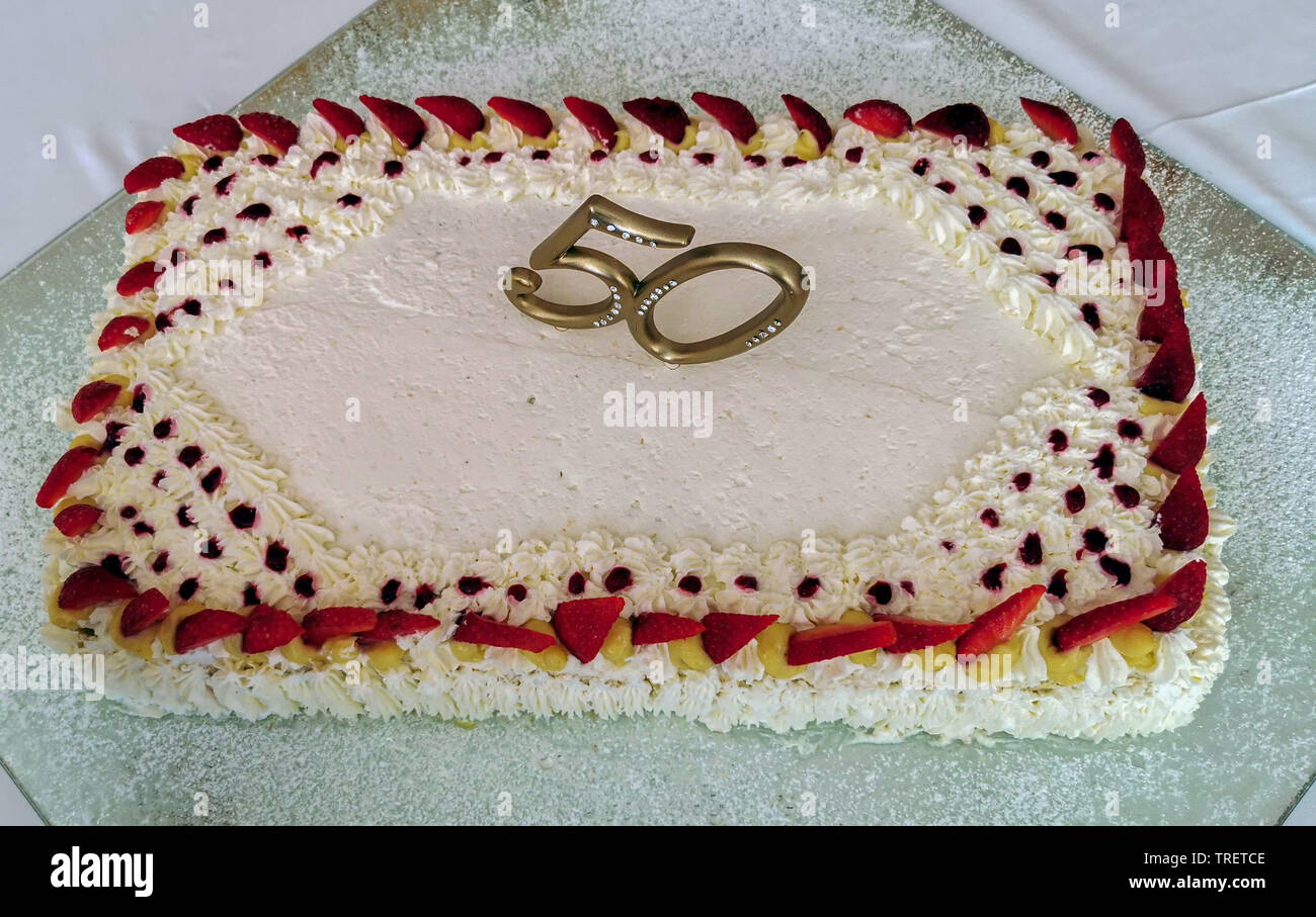 50 Jahre Feier Party Cake detail Stockfoto