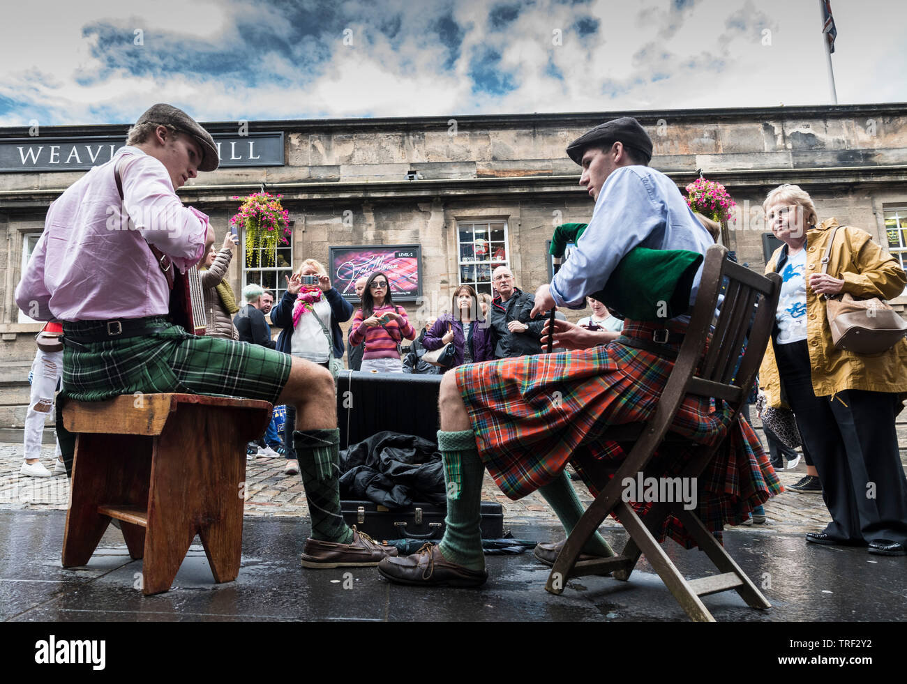 Straßenkünstler in Edinburgh Festival Fringe Stockfoto