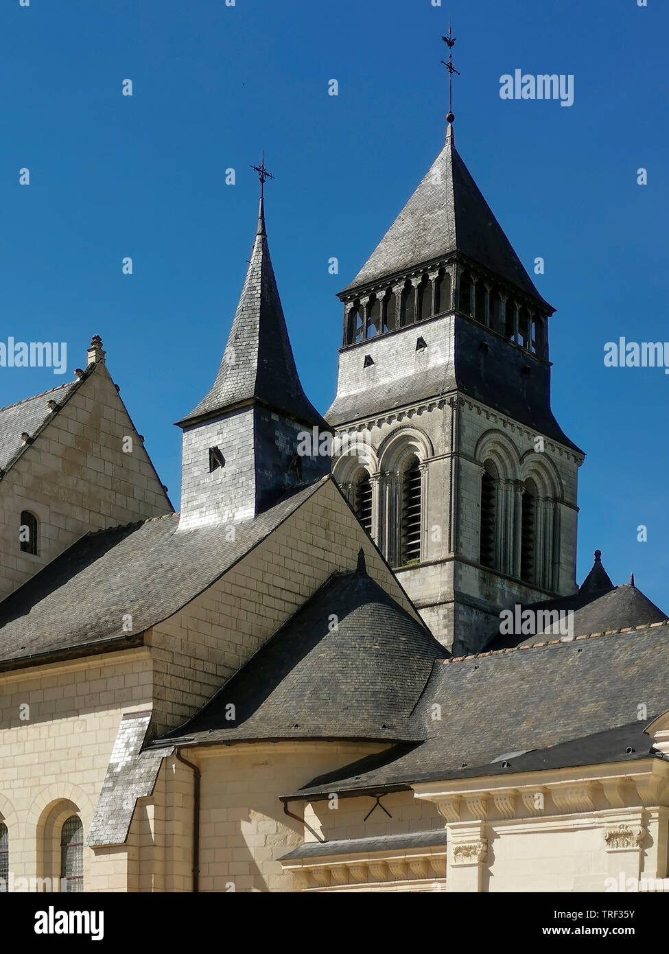 Die königliche Abtei von Fontevraud, Abtei, Fontevraud l'Abbaye, Maine-et-Loire, Pays de la Loire, Frankreich Stockfoto