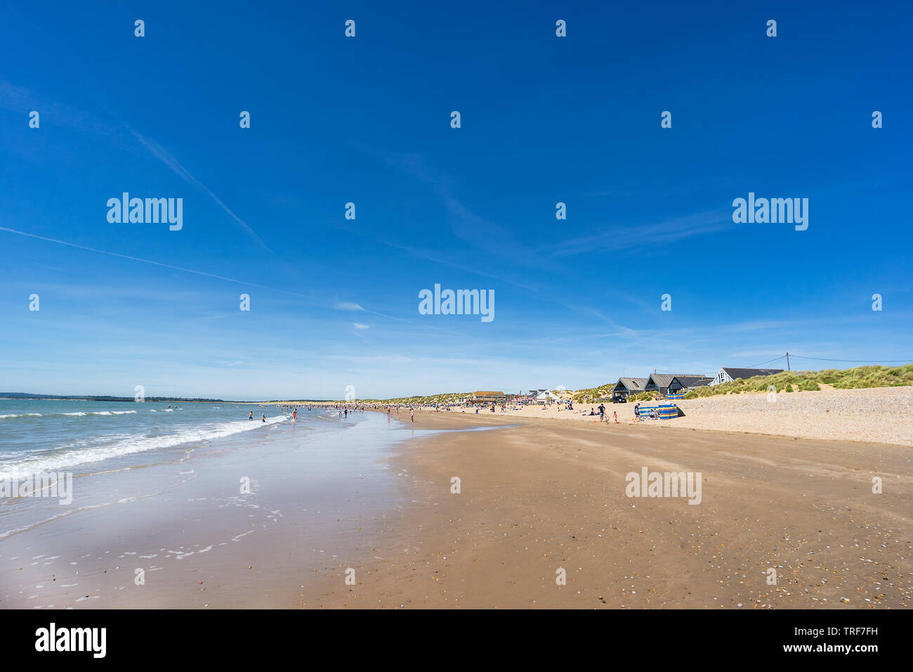Camber Sands in East Sussex Stockfoto
