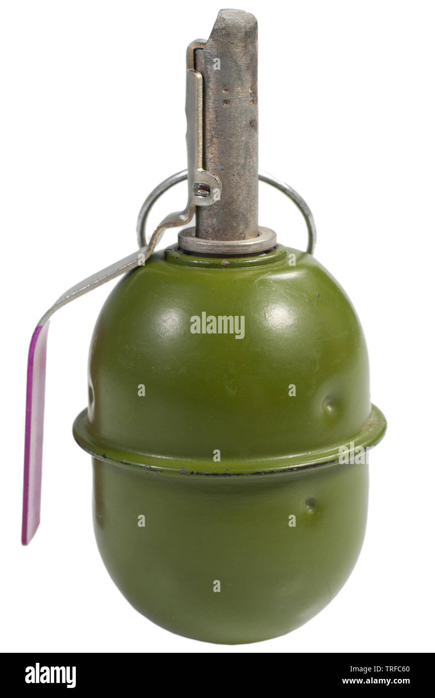 Der RGD-5 (Ruchnaya Granata Distantsionnaya, Englisch "Handgranate Remote"), ist ein nach dem Zweiten Weltkrieg Sowjetische anti-personen Splittergranate, Desig Stockfoto