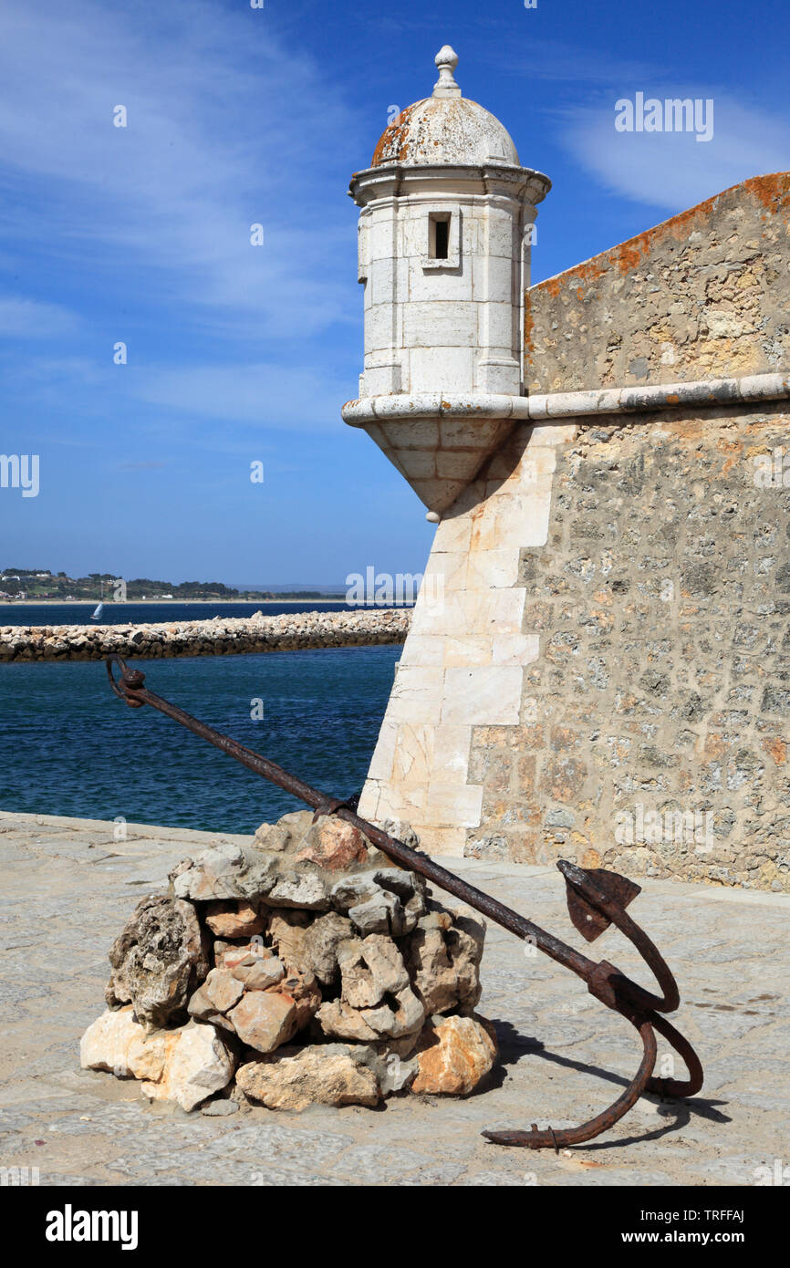 Portugal, Algarve, Lagos, Ponta da Bandeira, Festung, Stockfoto