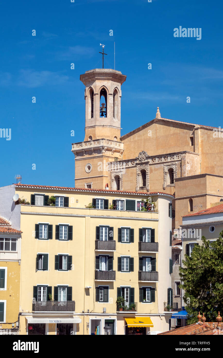 Santa Maria de Maó, Mahon, der Hauptstadt von Menorca, Balearen, Spanien Stockfoto