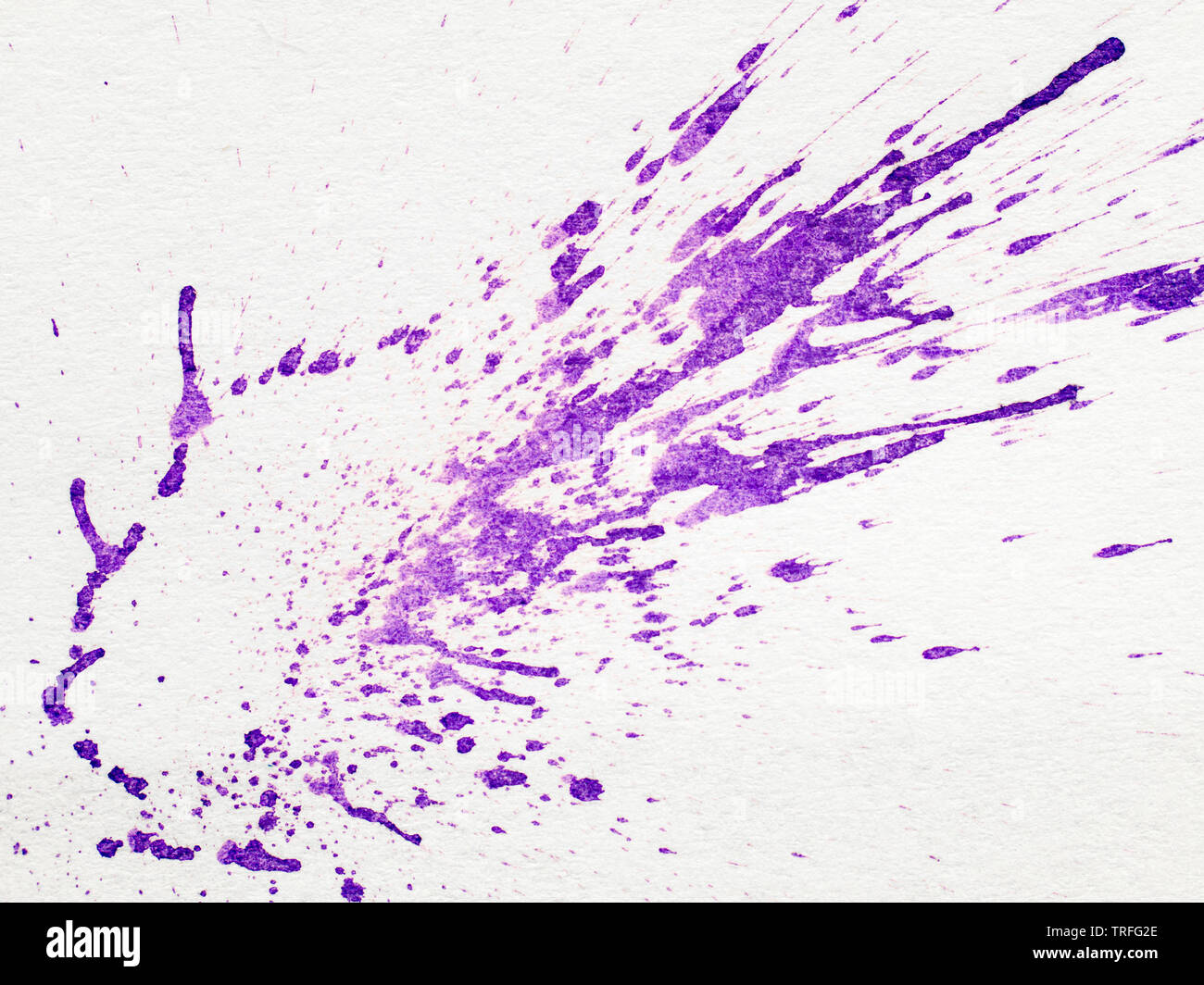 Abstrakte farbige Tinte splatter auf weißem Papier Stockfoto
