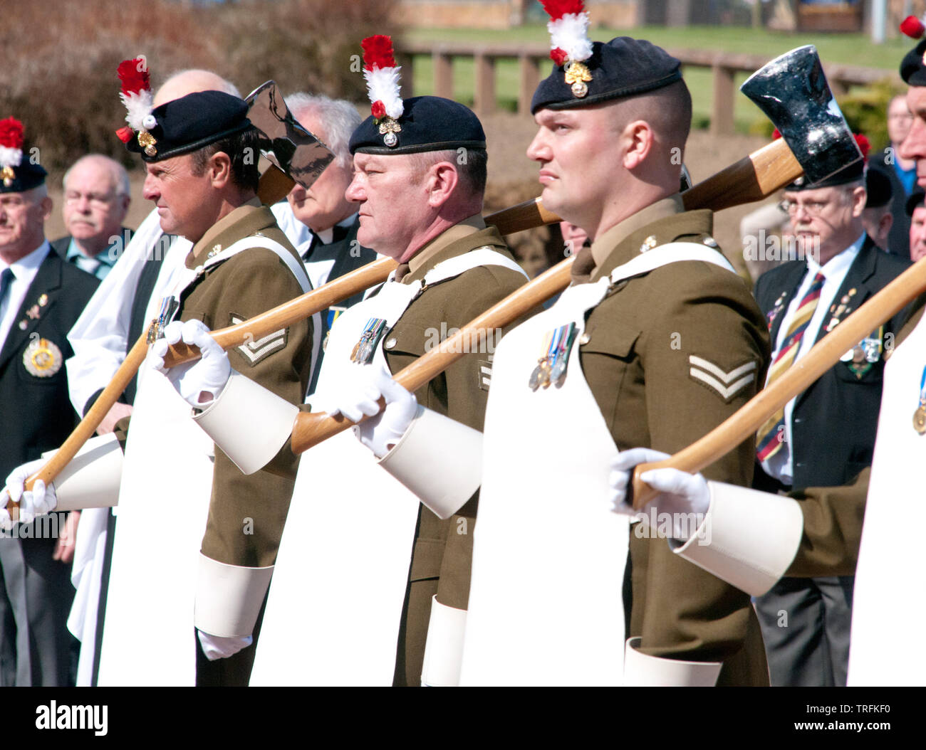 Durchführung von zeremoniellen Pflichten Soldaten der Königlichen Regiment von Füsilieren Stockfoto