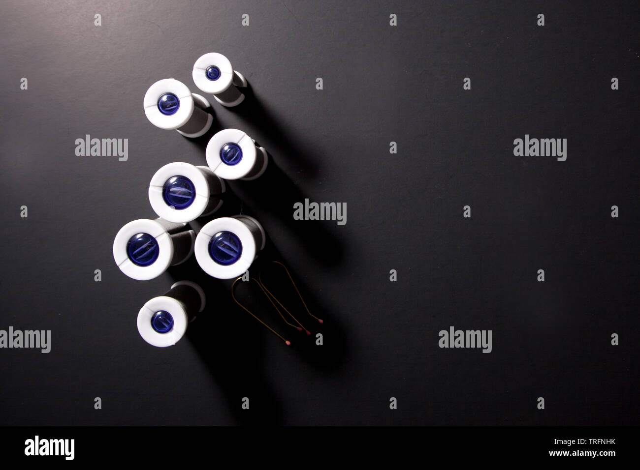 Auf heissen Rollen für das Haar Stockfoto