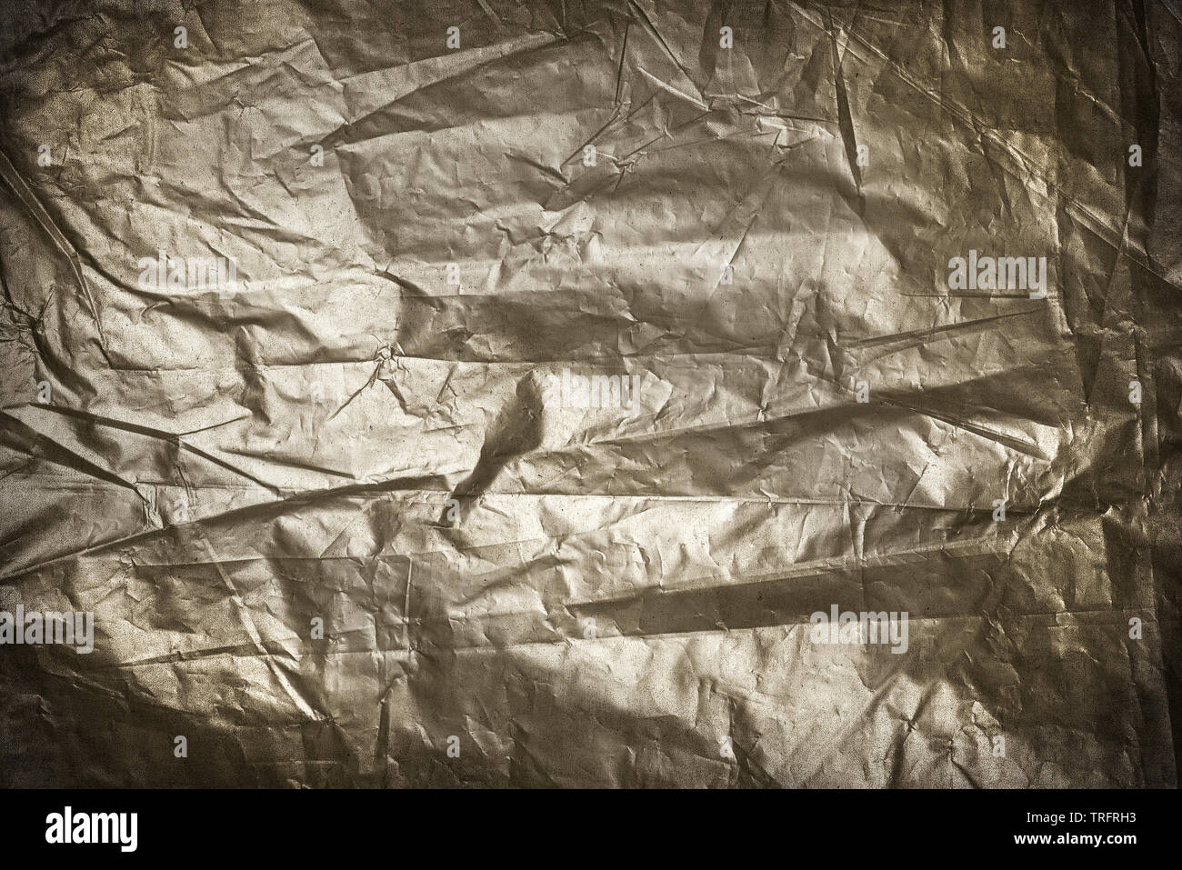 Grunge zerknitterte Folie. Sehr detaillierte strukturierten Hintergrund. Stockfoto