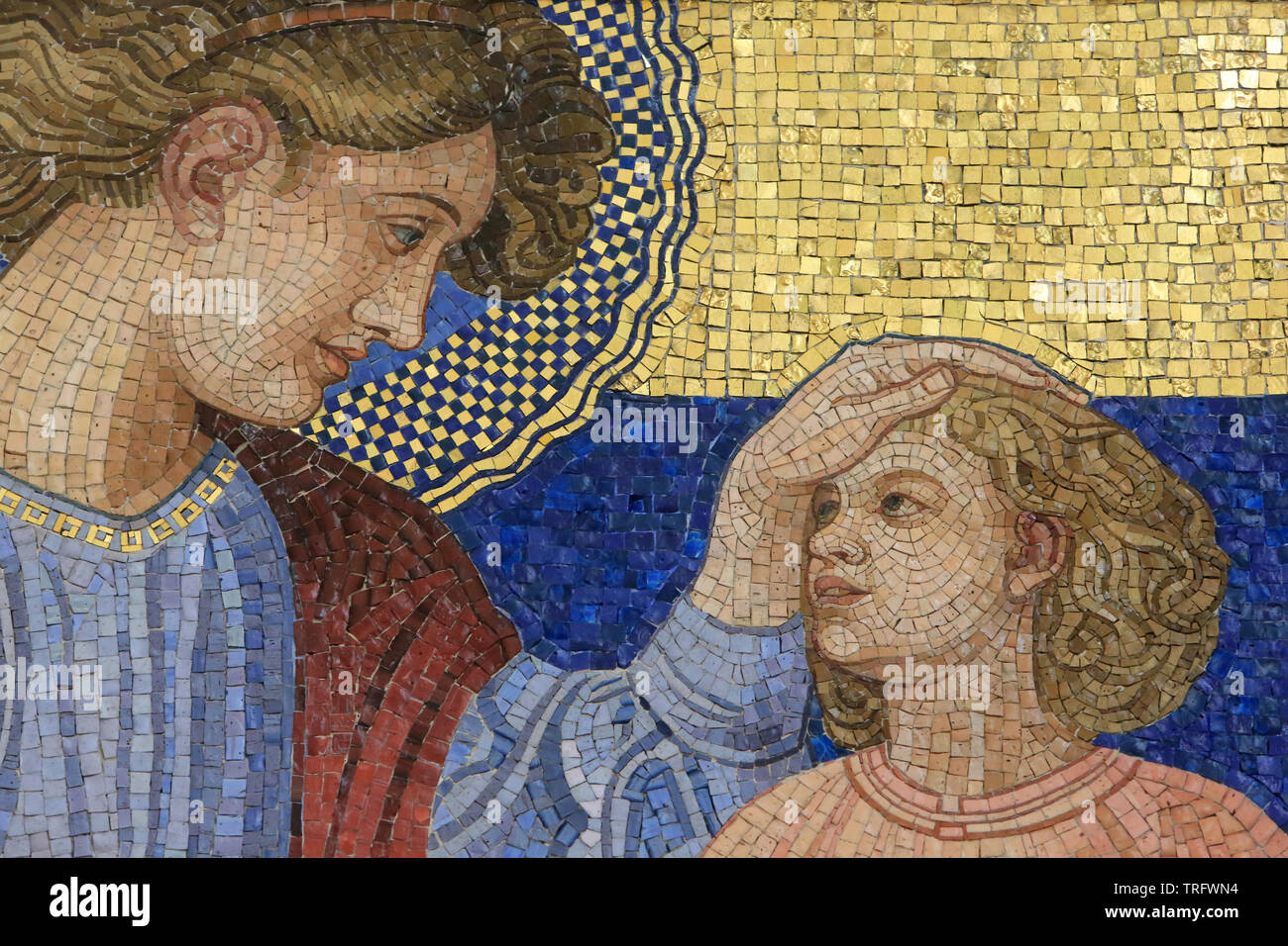 Ste. Anne. Mosaik von Rudolf Jettmar (1869-1939). Steinhof von Otto Wagner Kirche zwischen 1902 und 1907 gebaut. Vienne. Autriche. Stockfoto