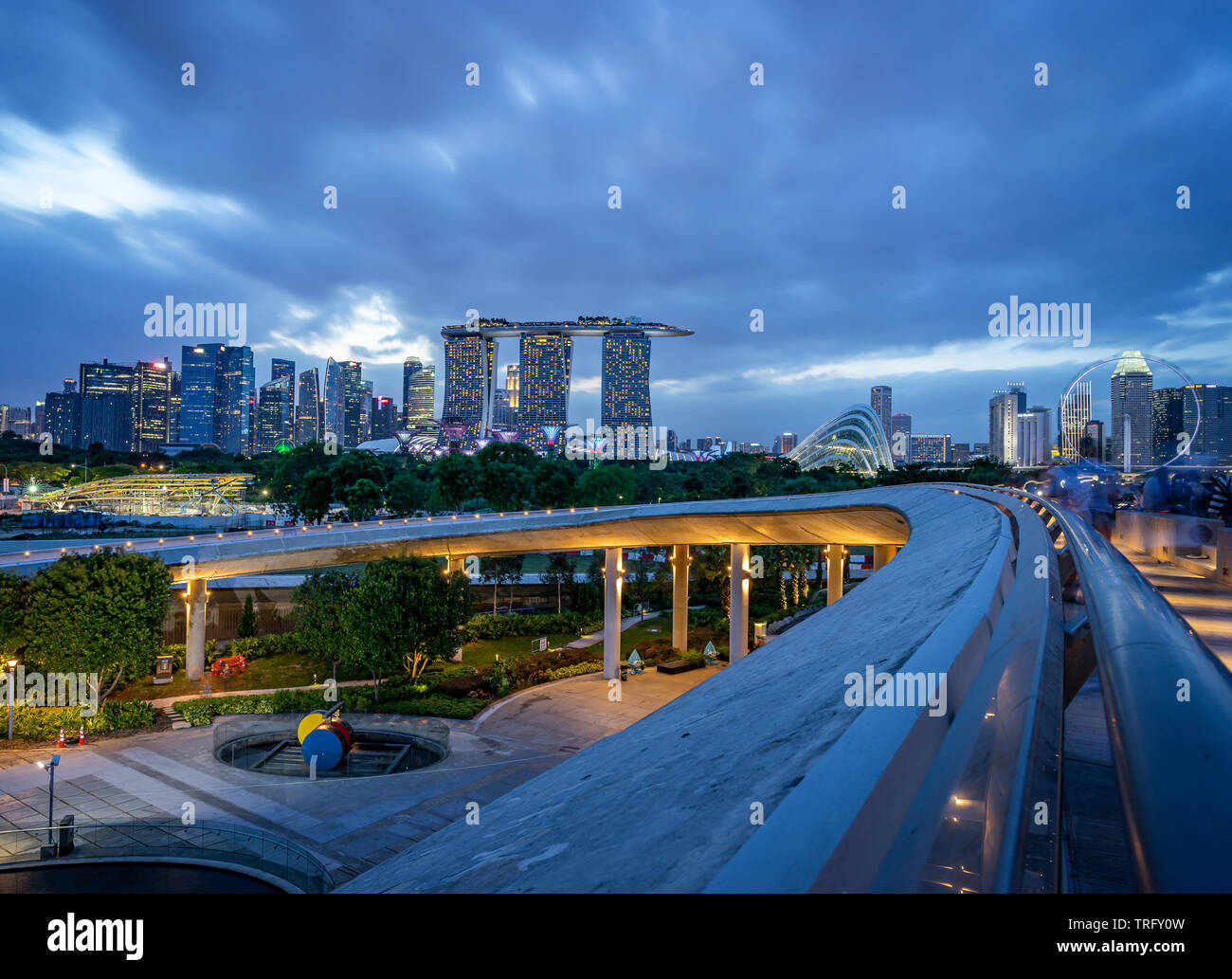 Skyline von Singapur Waterfront Stockfoto