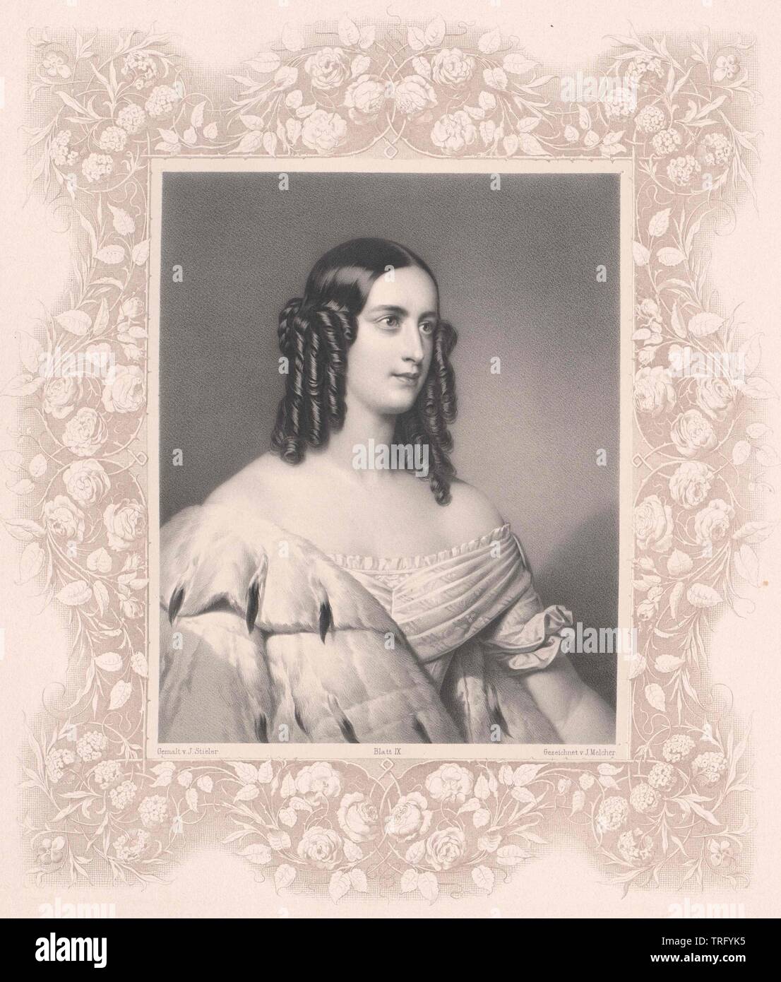 Oettingen-Oettingen und Oettingen-Wallerstein, Caroline Prinzessin (1824-1889),, Additional-Rights - Clearance-Info - Not-Available Stockfoto