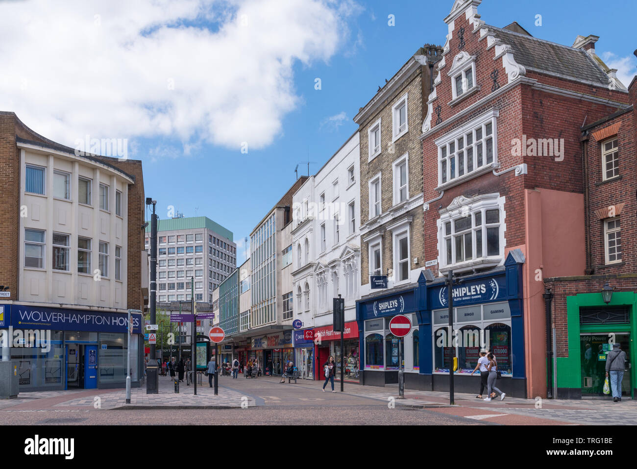 Die Queen Street, im Zentrum von Wolverhampton, Großbritannien Stockfoto