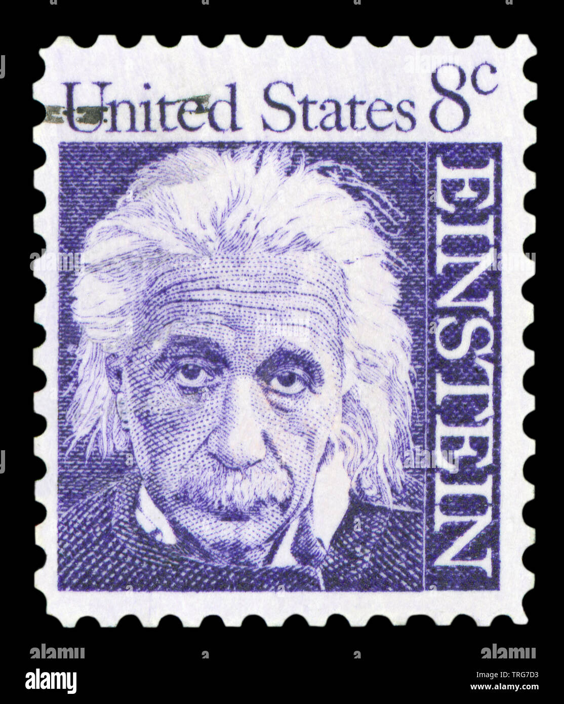 Vereinigte STAATEN VON AMERIKA - ca. 1965: eine Briefmarke mit einem Porträt des berühmten Physiker Albert Einstein (1879-1955), zum Gedenken an den 10. Stockfoto