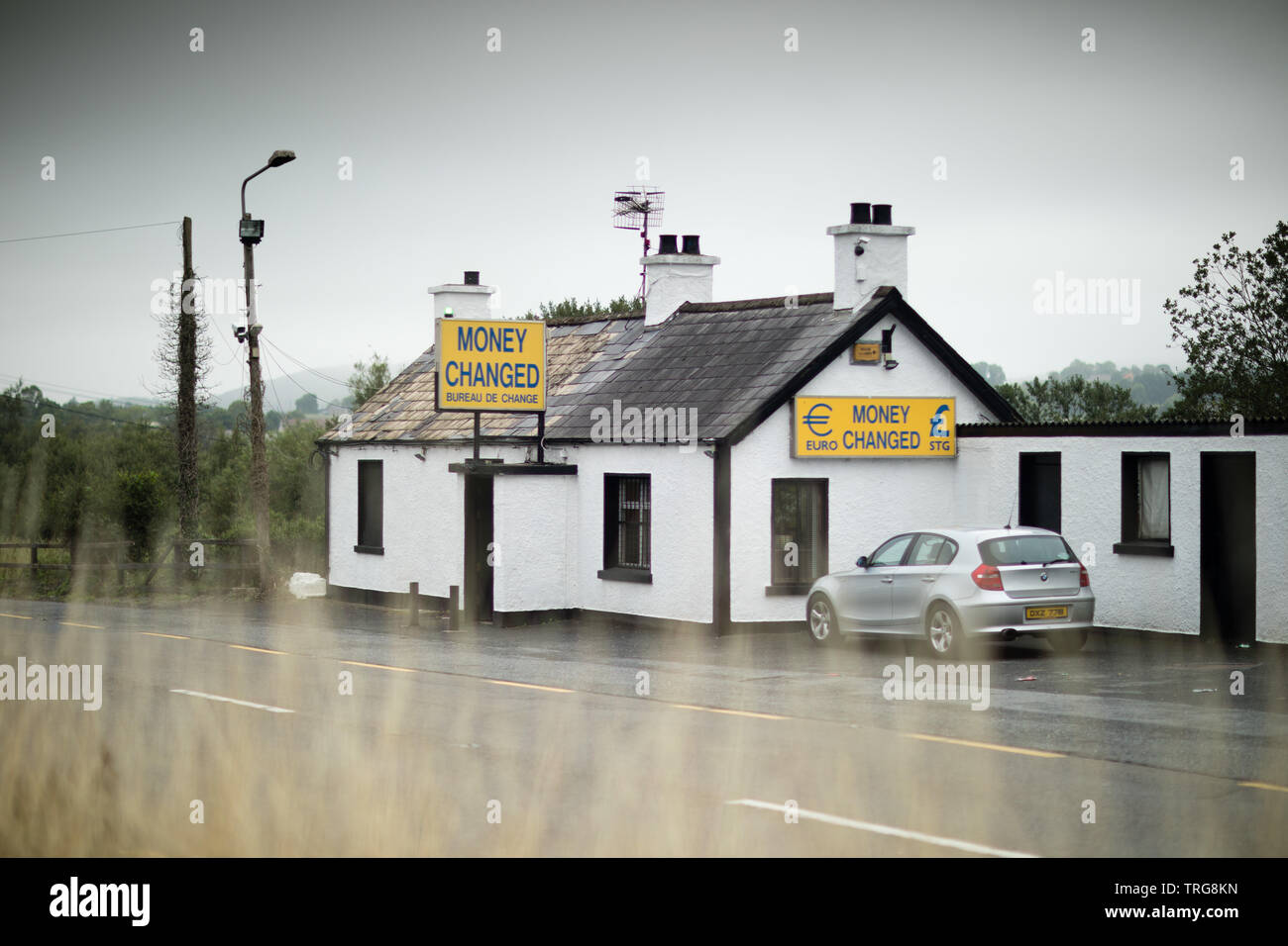 Auf der GB/Irland Grenze nr Newry, Co Down, Nordirland Stockfoto