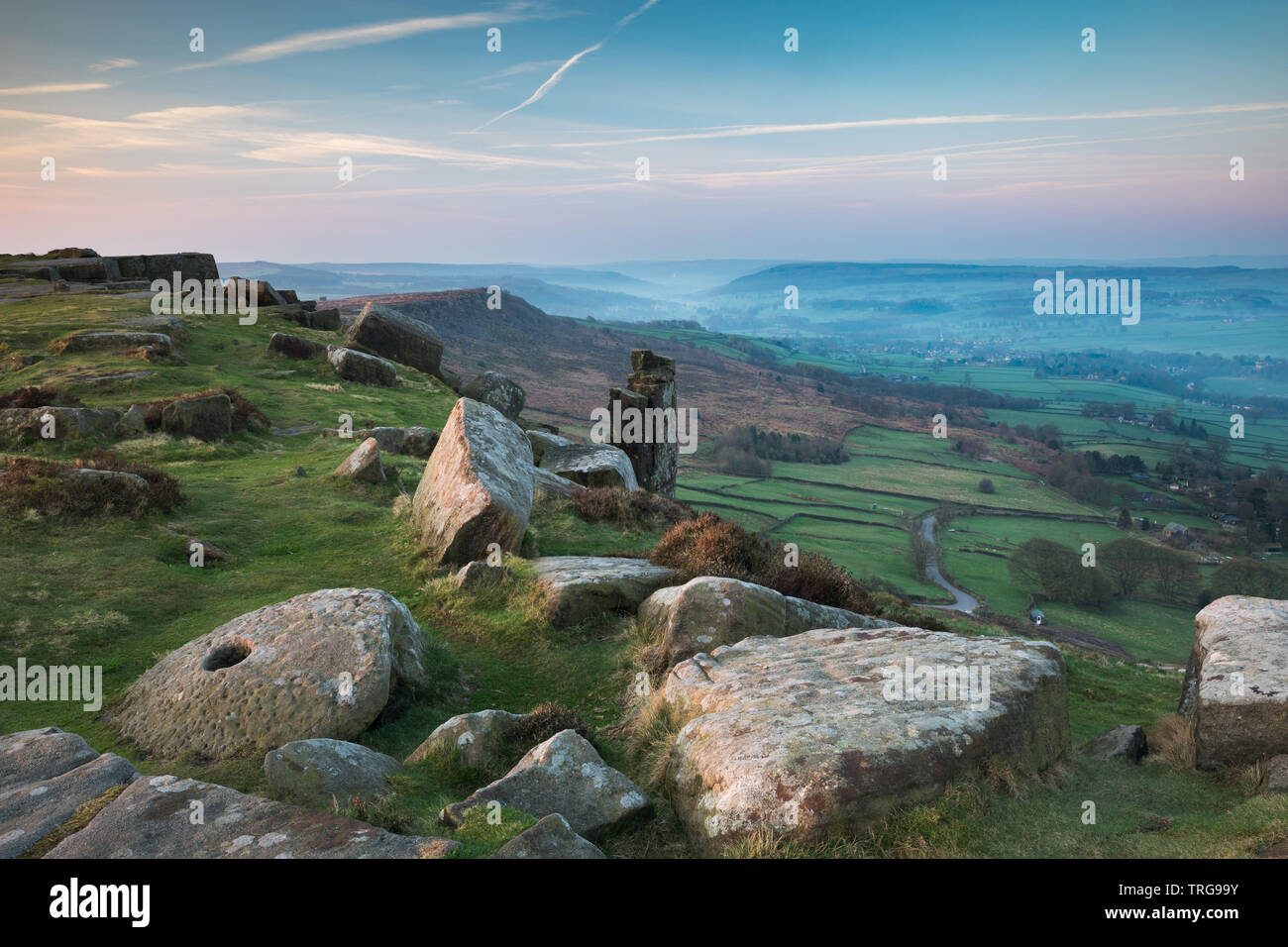 Curbar Kante, Peak District National Park, Derbyshire, England, Vereinigtes Königreich Stockfoto