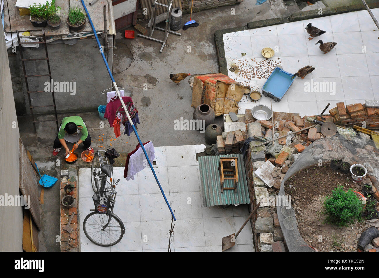 Ärmeren Wohnsiedlungen in Nanjing/China Stockfoto
