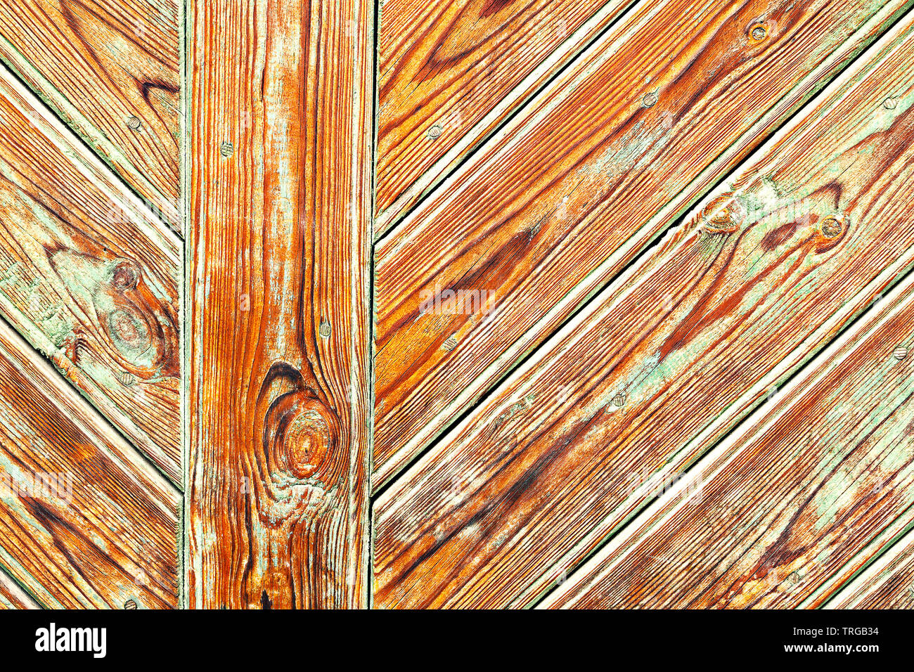 Altes verwittertes Holz Oberfläche an der Tür, Textur bereit für Ihr Design Stockfoto