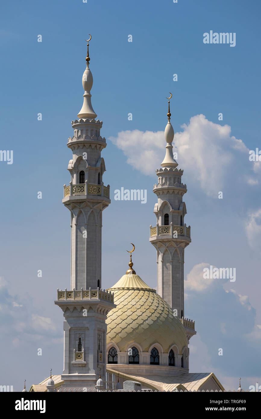 Der Große Weiße Moschee von Bolgar, Republik Tatarstan, Russland. Es ist sehr ähnlich wie das Taj Mahal Moschee. Stockfoto