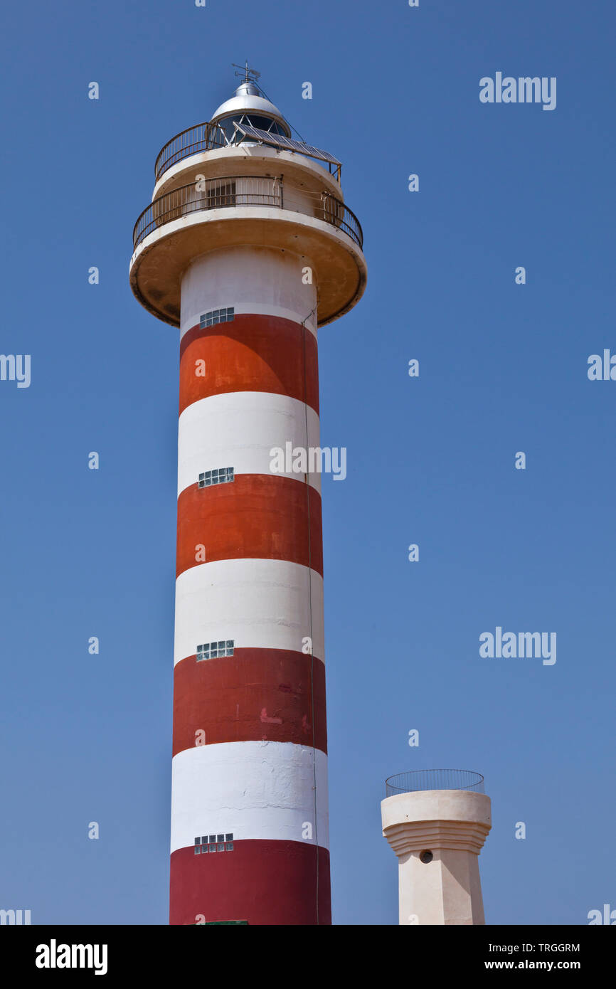 El Faro de Tostón en Punta Ballena. Parque Natural de Corralejo. Isla Fuerteventura. Provinz Las Palmas. Islas Canarias. España Stockfoto