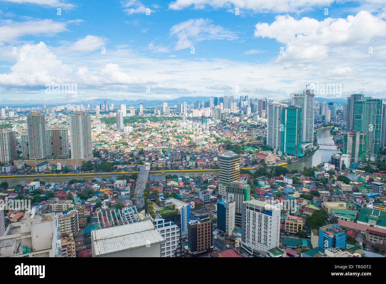 Blick auf Manila Philippinen vom Gebäude in Makati Stockfoto
