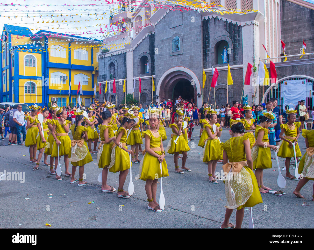 Teilnehmer am Higantes Festival in Angono Philippinen Stockfoto