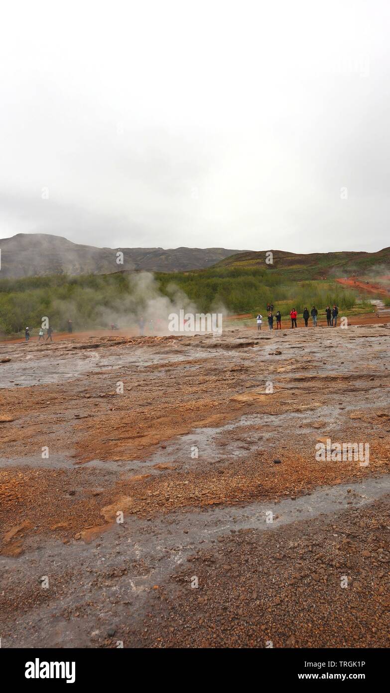 Strokkur Geysir, Golden Circle, Island Stockfoto